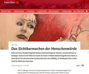 ORF Kärnten Kultur Portrait Barbara Ambrusch-Rapp TV Fernsehbeitrag